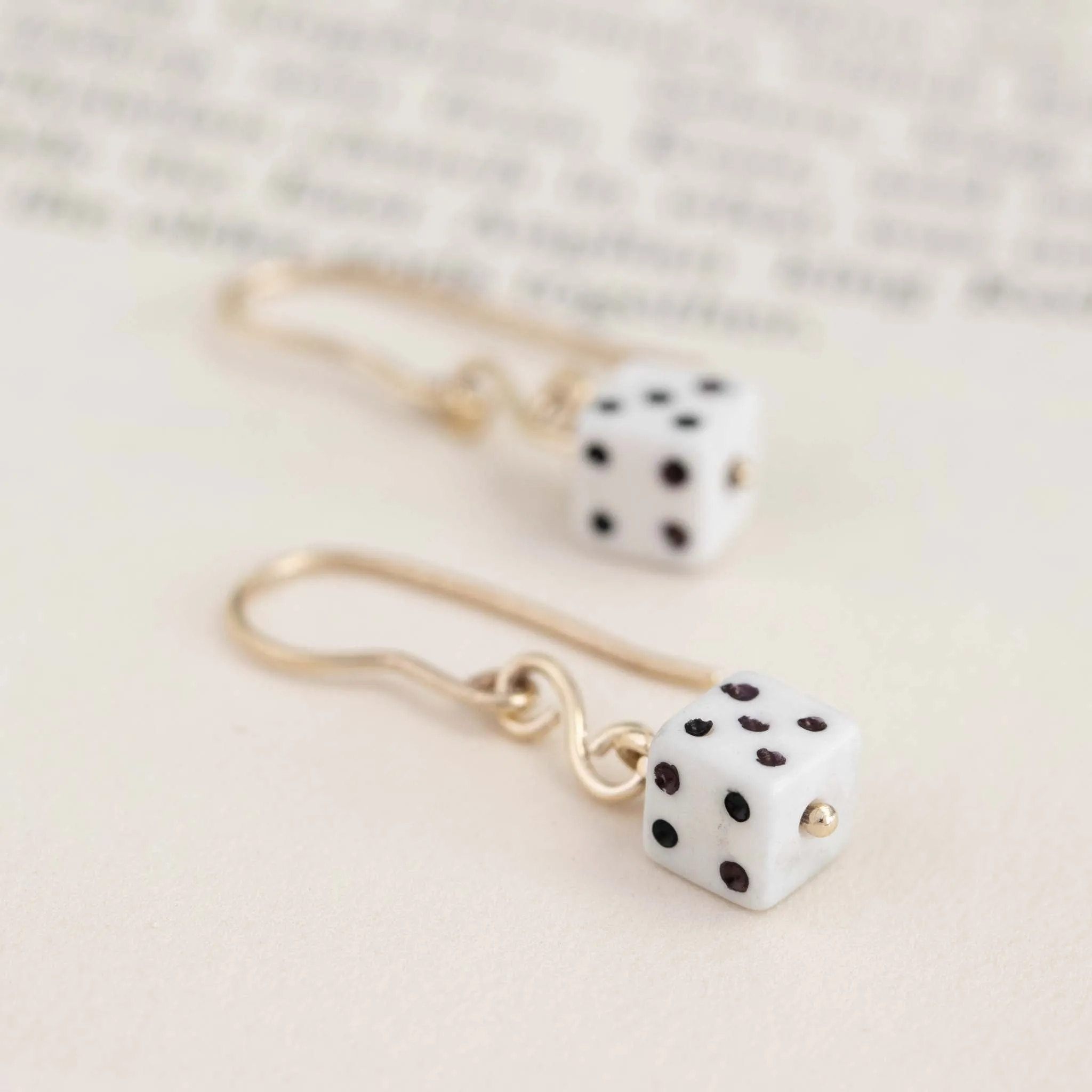 Vintage Dice French Wire Earrings