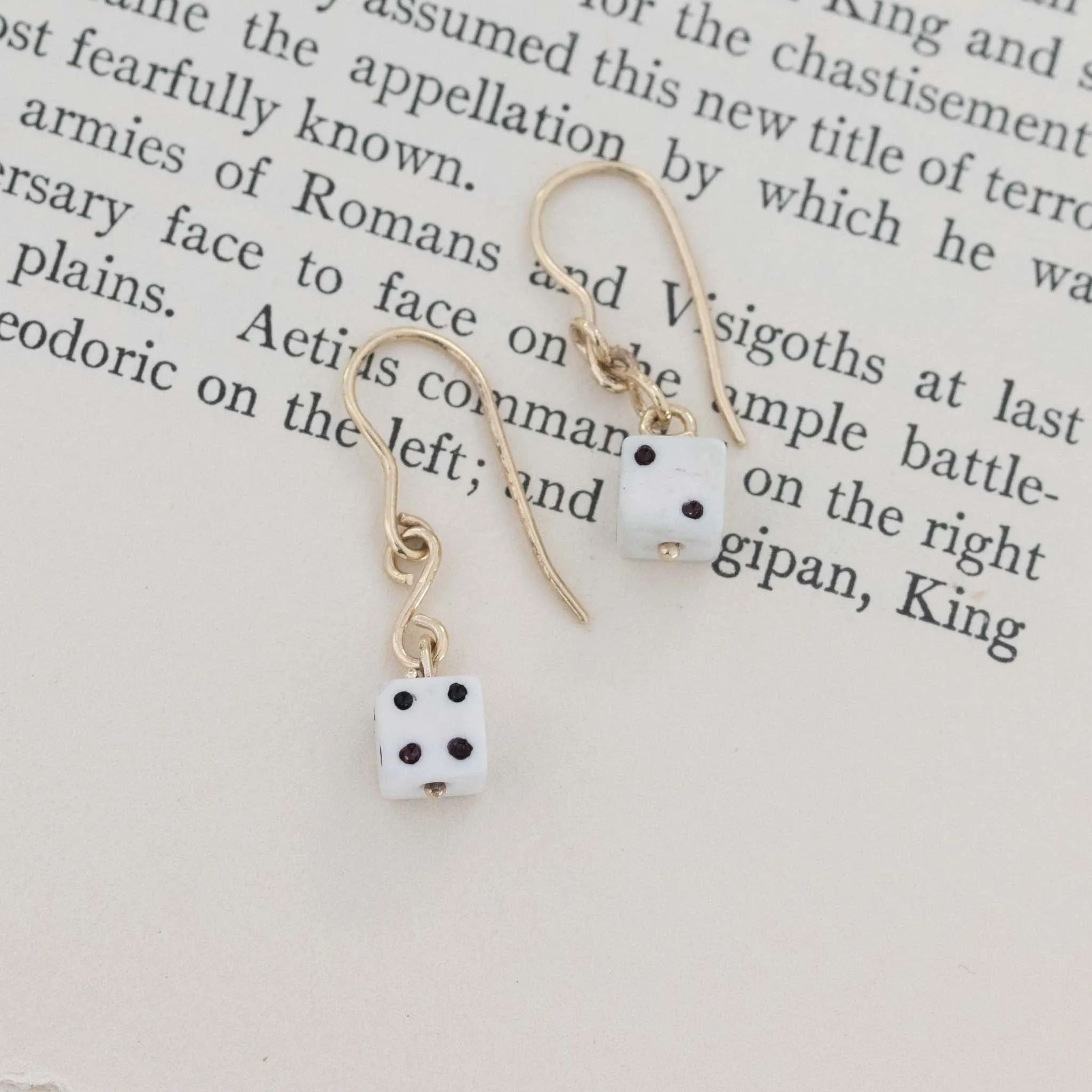 Vintage Dice French Wire Earrings