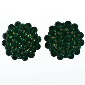 Vintage Jon Michelle Green Crystal Earrings
