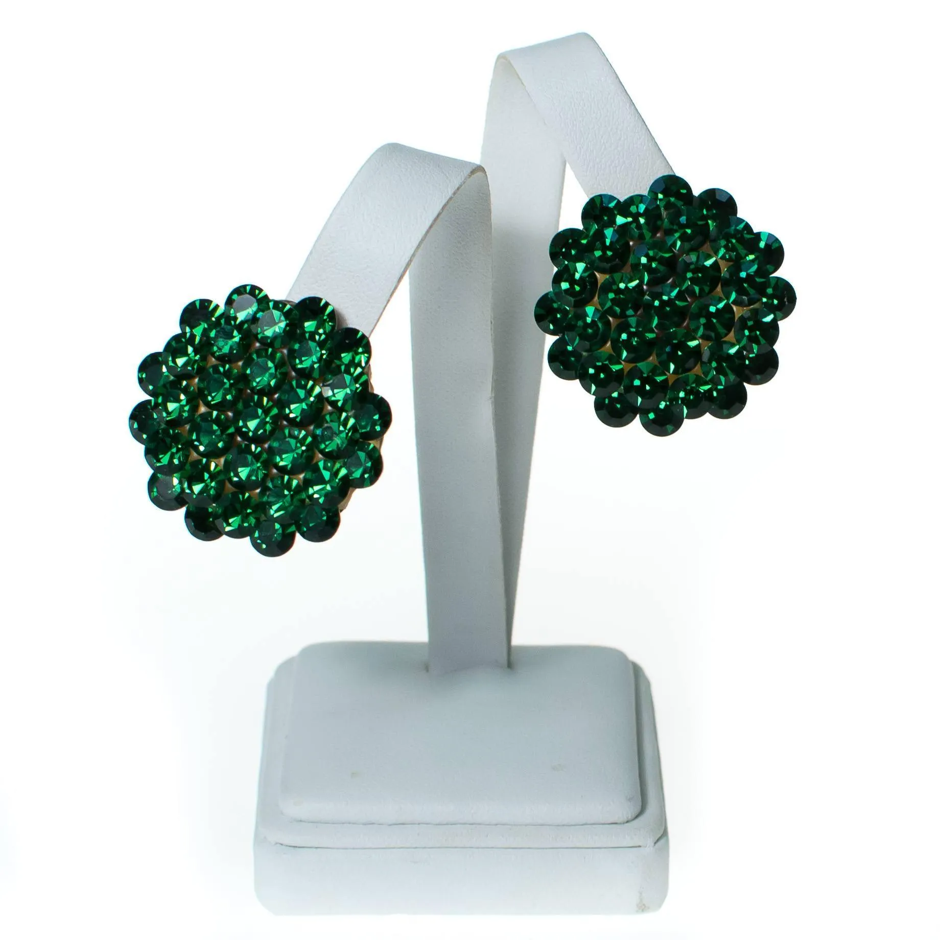 Vintage Jon Michelle Green Crystal Earrings