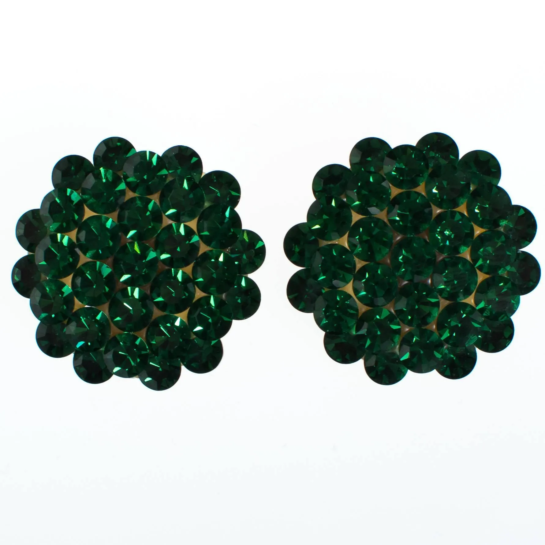 Vintage Jon Michelle Green Crystal Earrings
