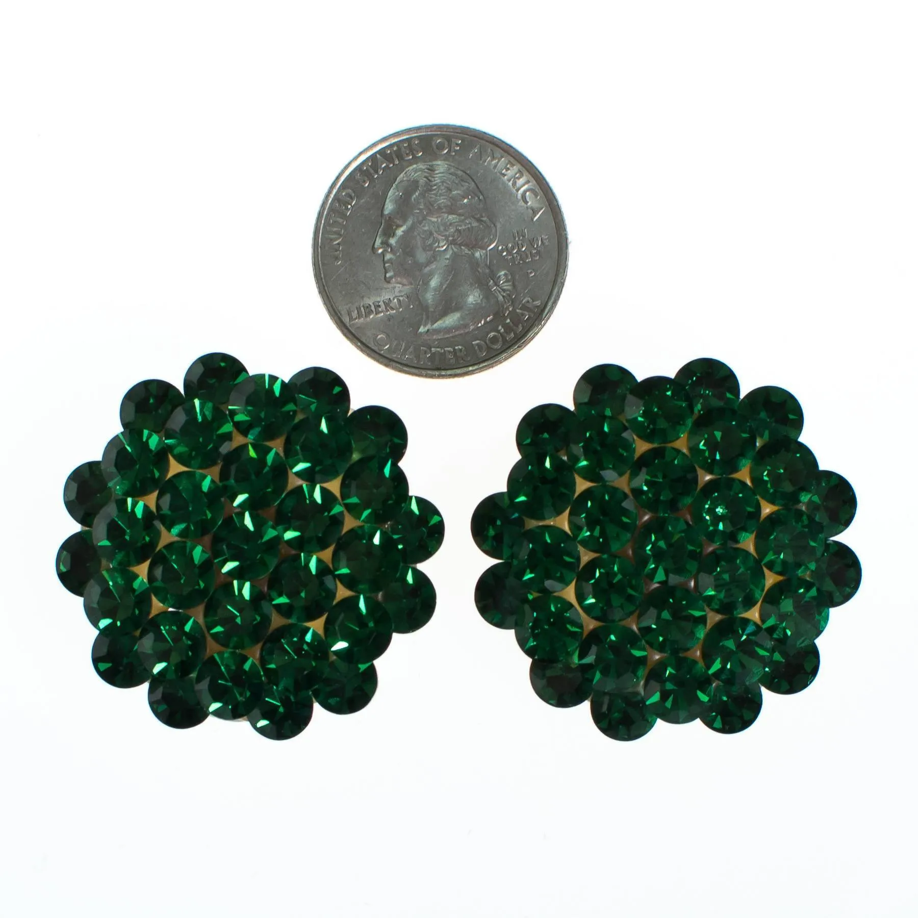 Vintage Jon Michelle Green Crystal Earrings
