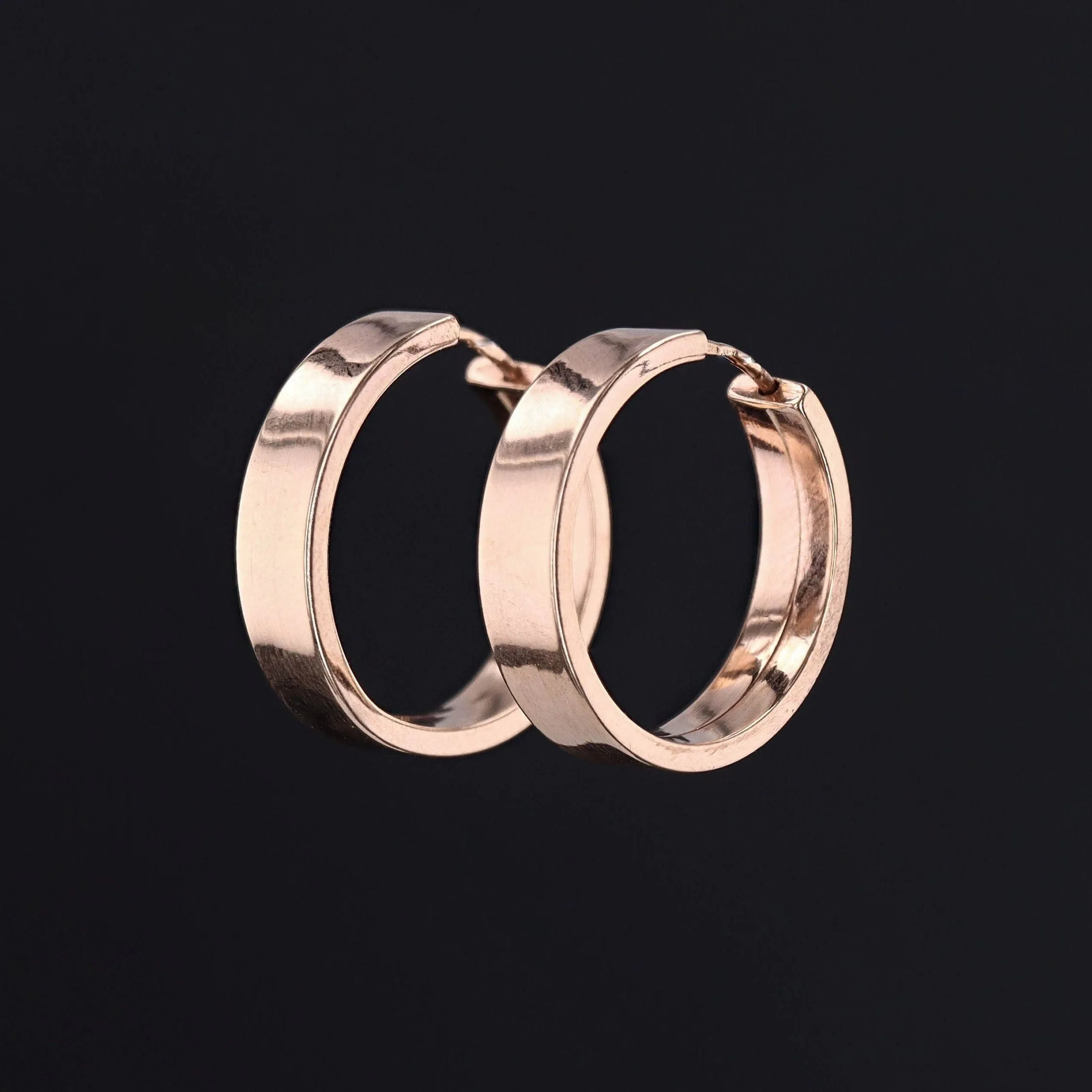 Vintage Medium Hoop Earrings of 9ct Gold