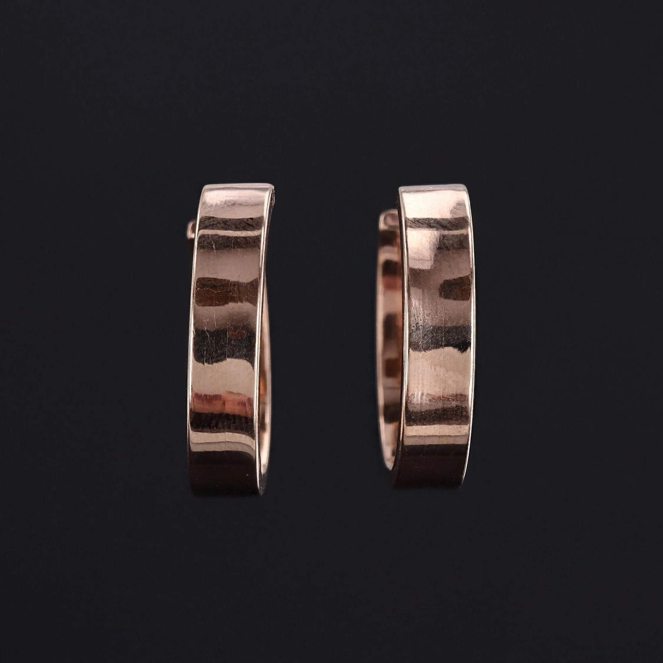 Vintage Medium Hoop Earrings of 9ct Gold