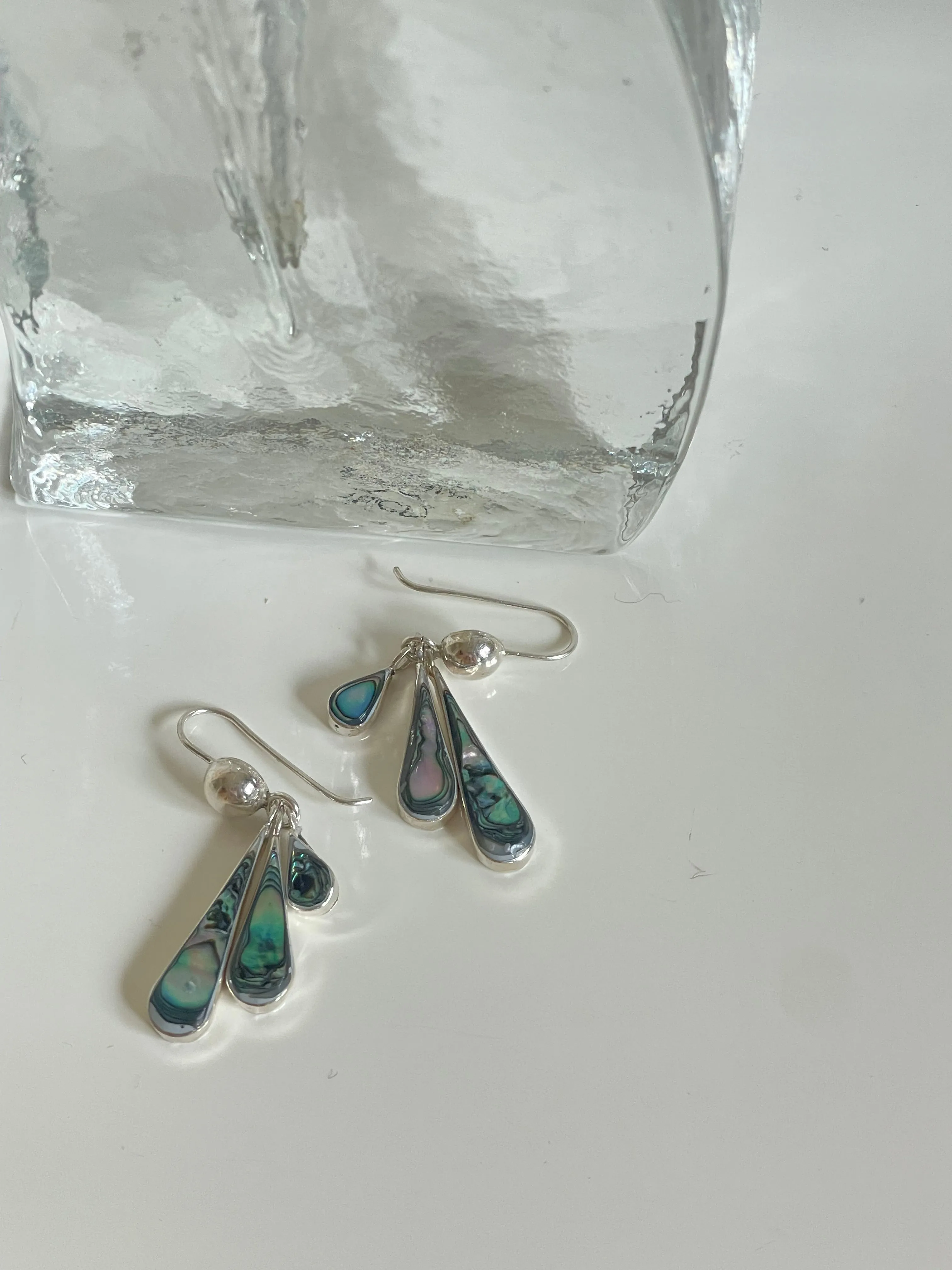 Vintage Silver and Abalone Earrings