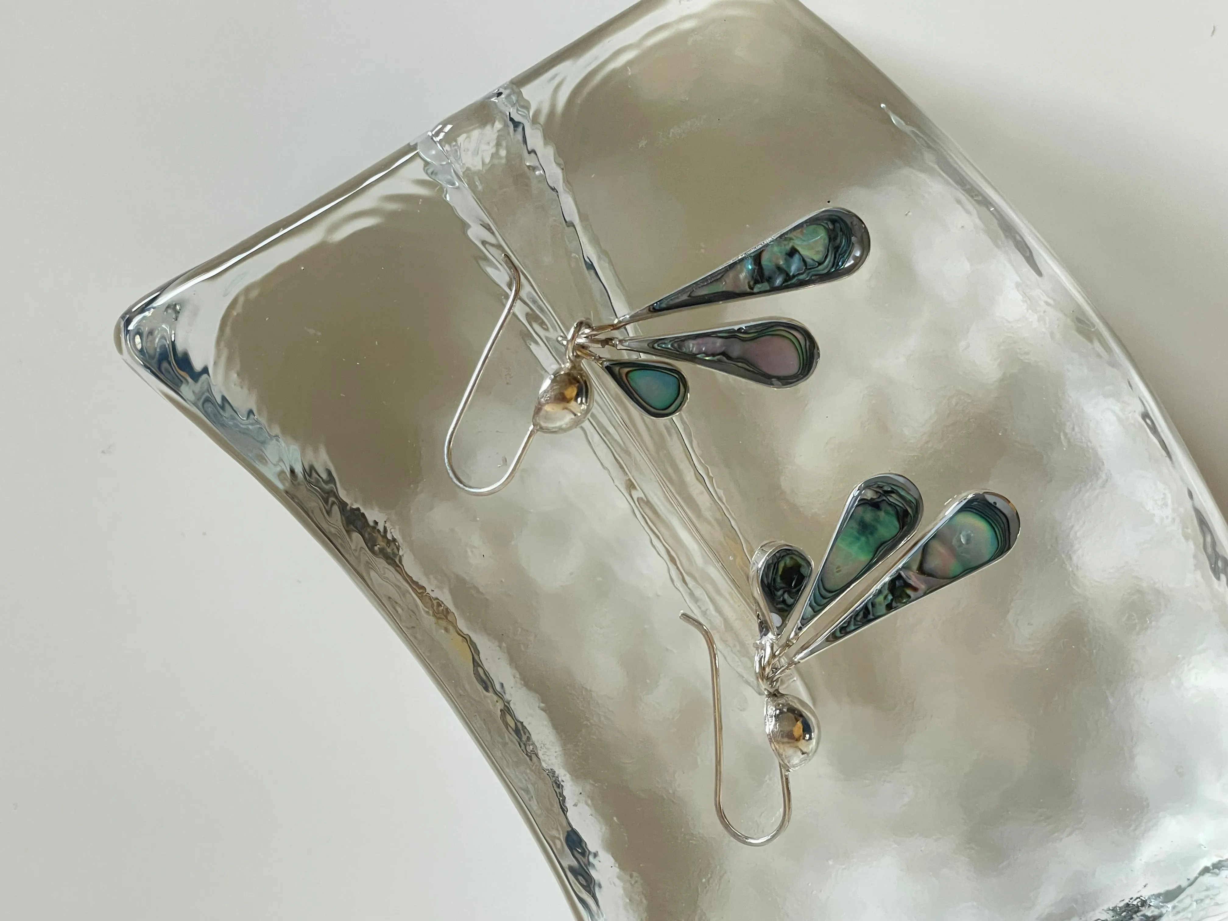 Vintage Silver and Abalone Earrings