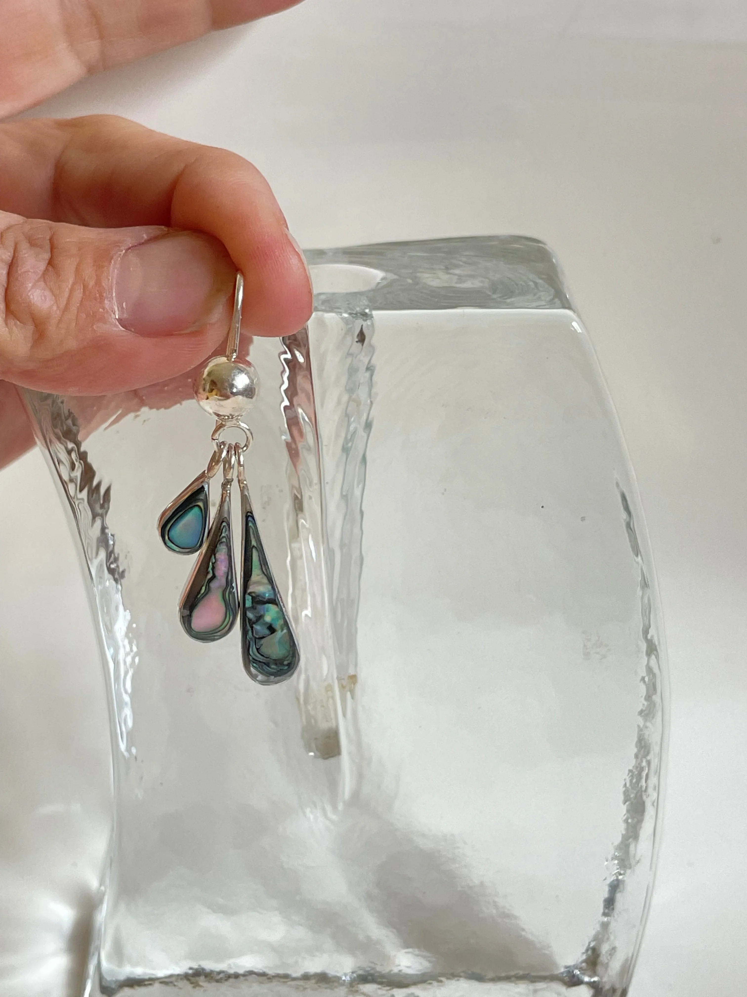 Vintage Silver and Abalone Earrings