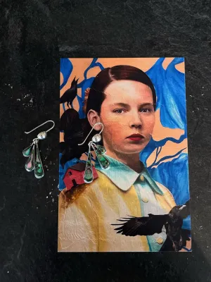 Vintage Silver and Abalone Earrings