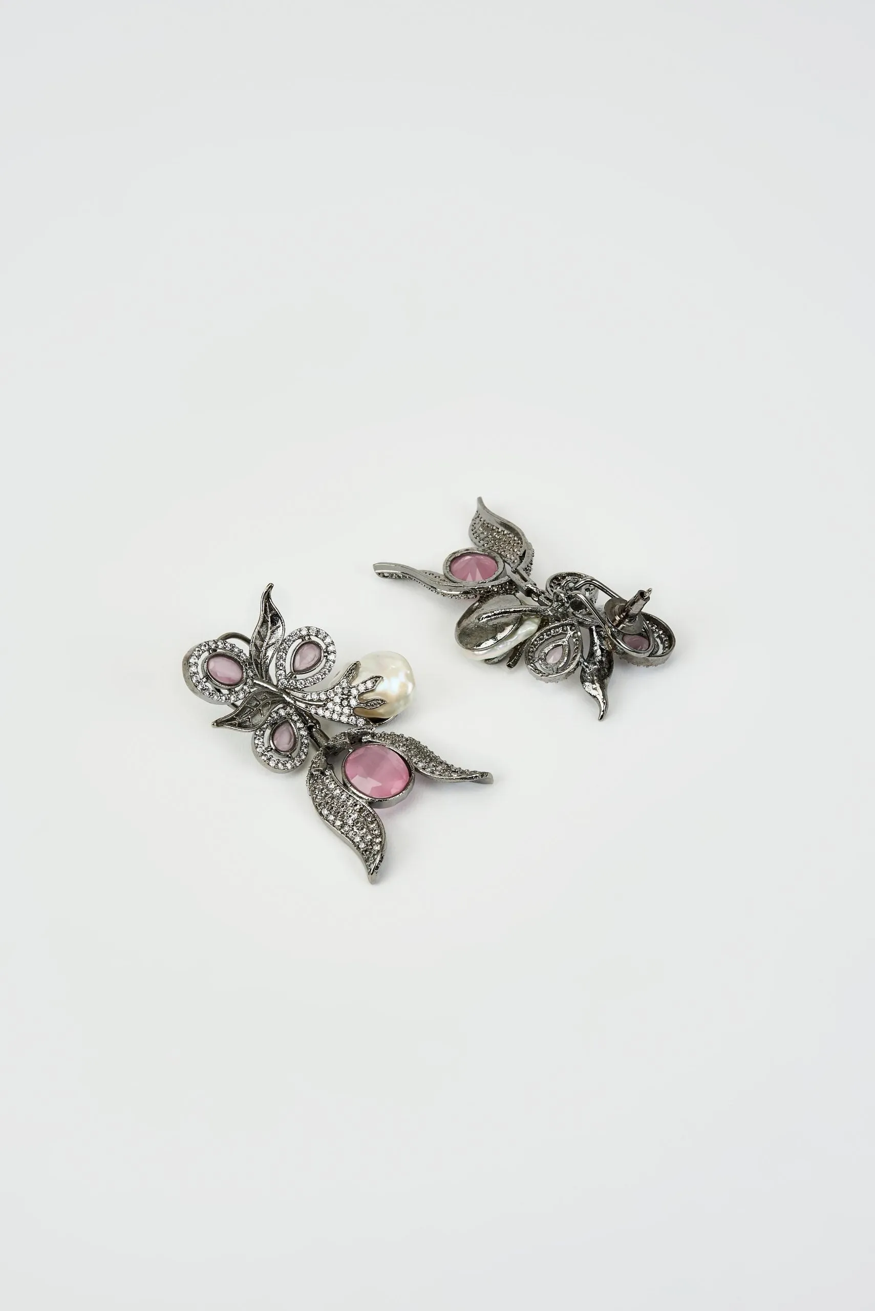 vivinia BY VIDHI MEHRA Zia Silver Plated Pink Kundan, Polki Womens Pair of Danglers Earrings (Freesize)