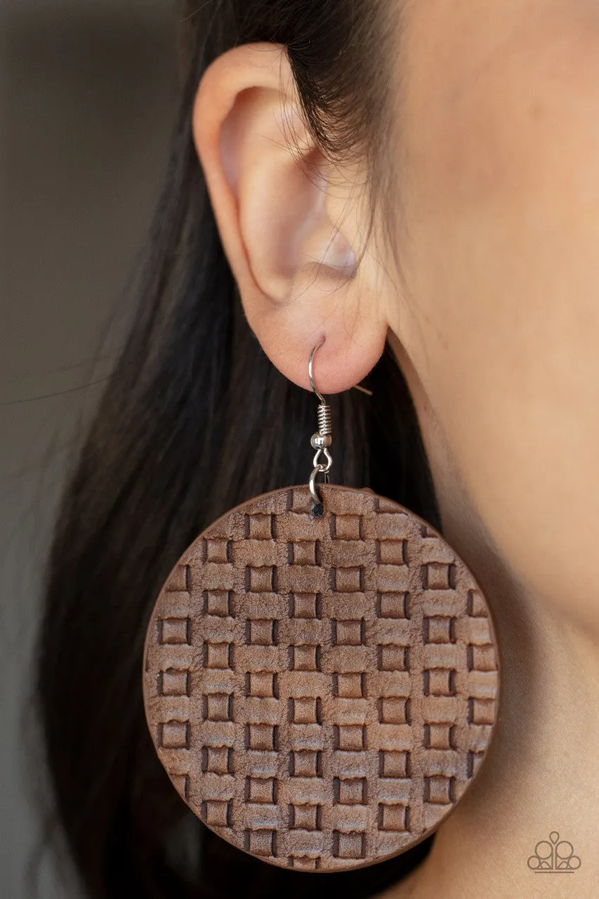 WEAVE Me Out of It Brown Paparazzi Earrings