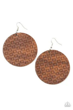WEAVE Me Out of It Brown Paparazzi Earrings