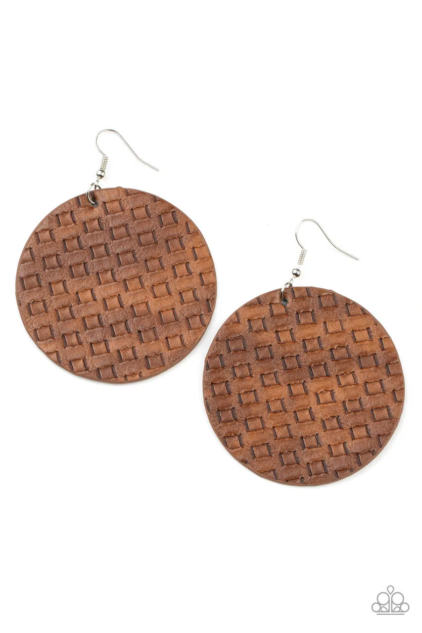 WEAVE Me Out of It Brown Paparazzi Earrings