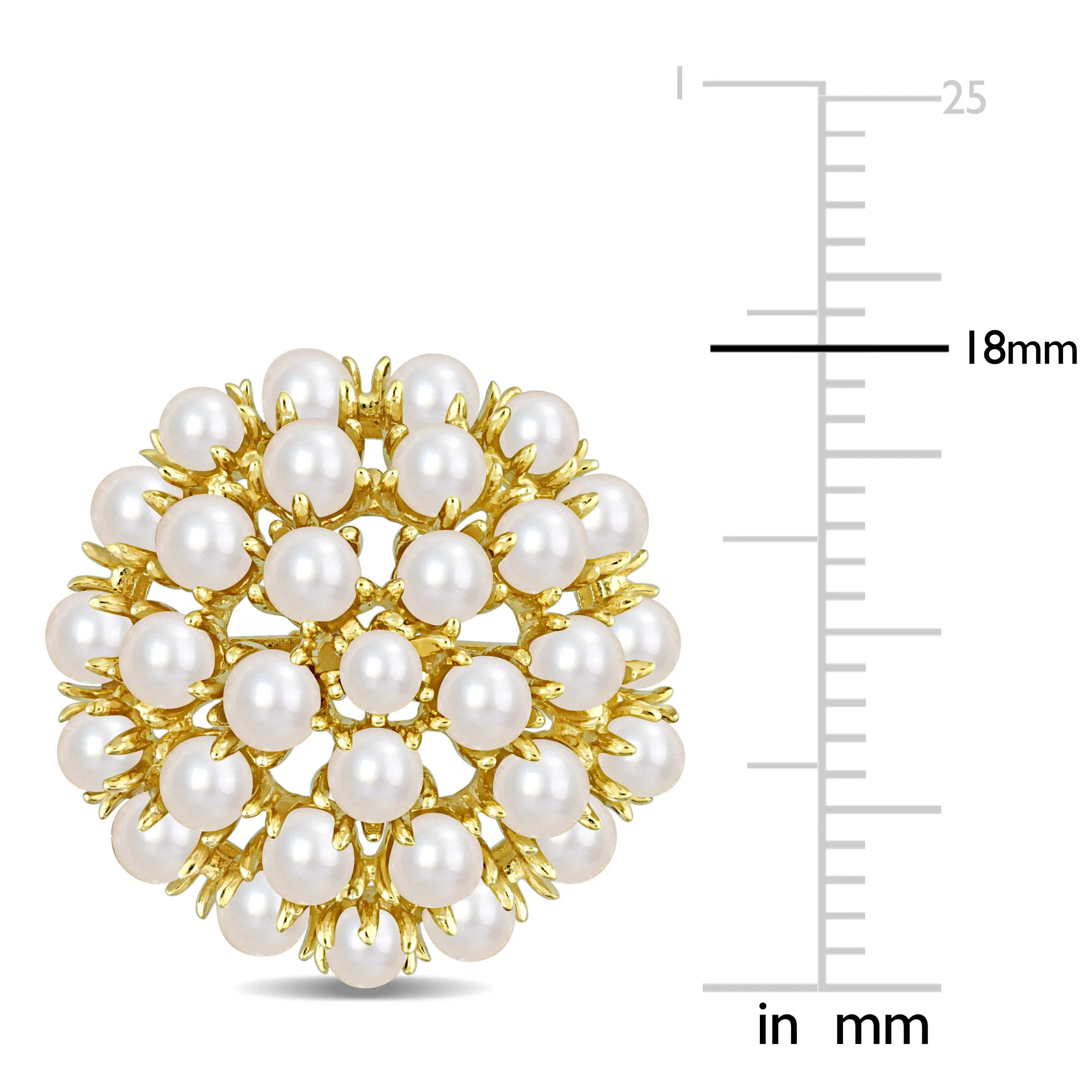 White Freshwater Cultured Pearl Earrings 10k Yellow Gold