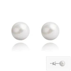 White Pearl Silver Stud Earrings