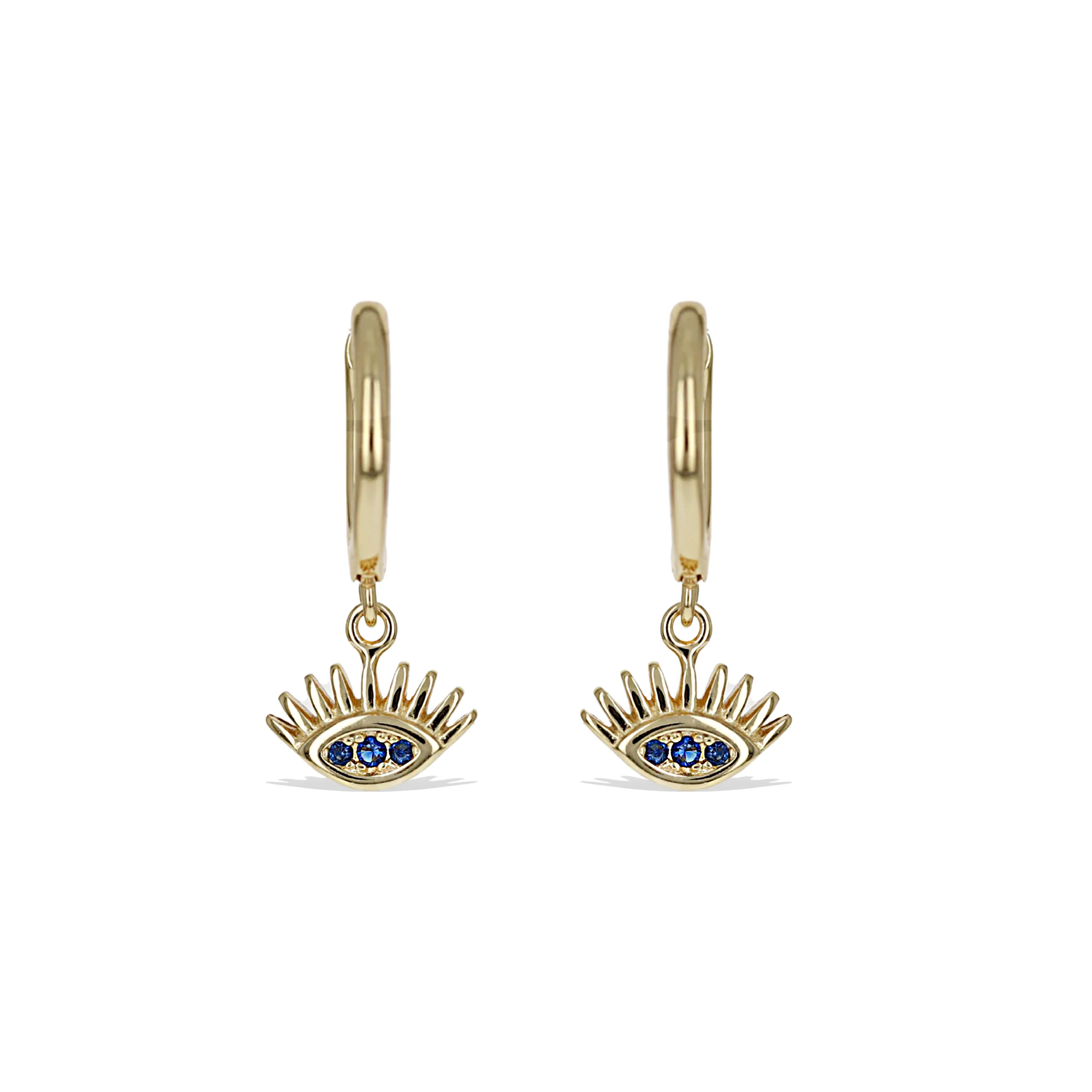 Wide-Eyed Charm Huggie Hoops