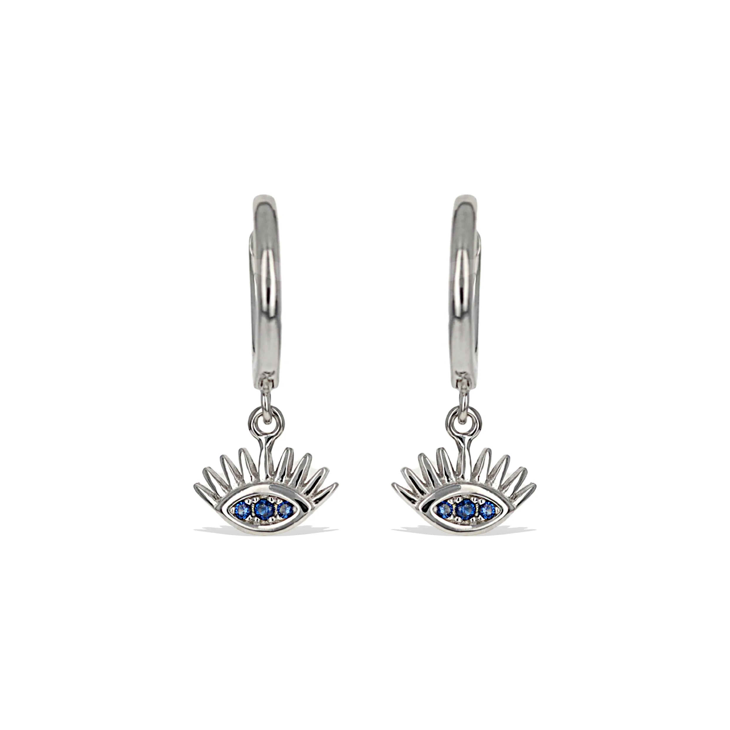 Wide-Eyed Charm Huggie Hoops