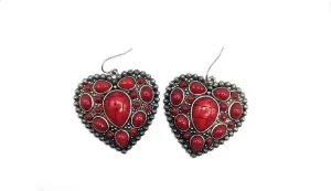 Wild Flower Red Stone Queen Of Heart Earrings