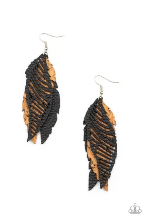 WINGING Off the Hook Black Paparazzi Earrings