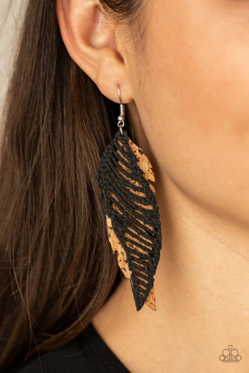 WINGING Off the Hook Black Paparazzi Earrings