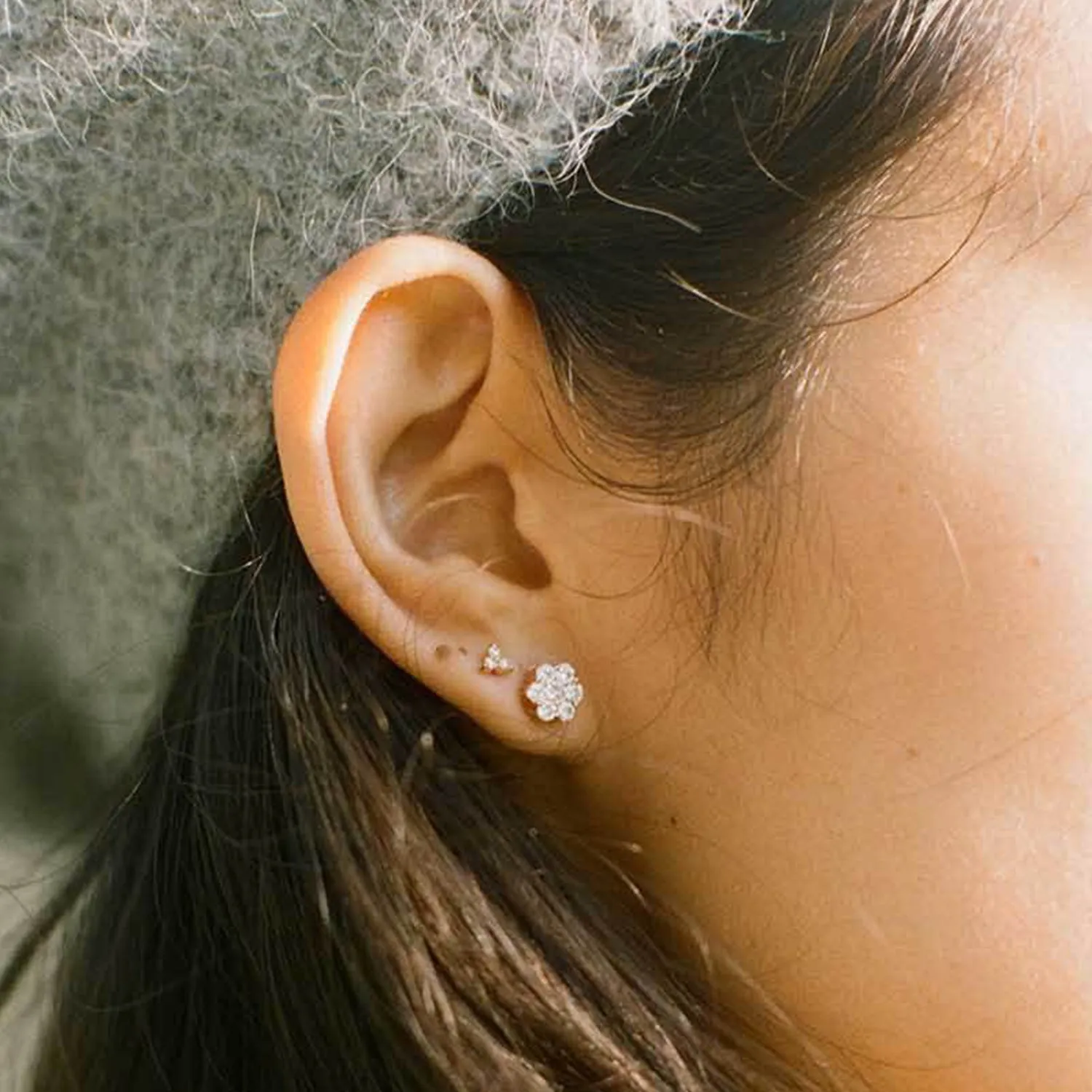 Yellow Gold Fancy Diamond Stud Earrings| 0.75Carat Total Weight
